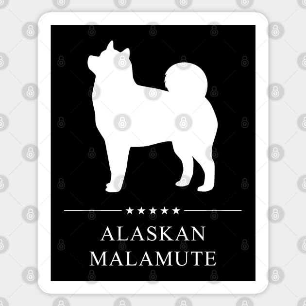 Alaskan Malamute Dog White Silhouette Sticker by millersye